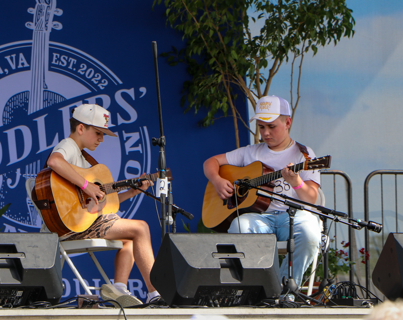 Tucker Conner and Elliot King in Adult Guitar competition at the 2026 Abingdon Fiddlers' Convention - photo © G. Nicholas Hancock