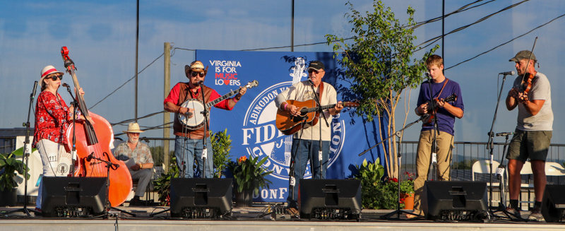 Wilkes Record Players in Adult Bluegrass Band competition at the 2026 Abingdon Fiddlers' Convention - photo © G. Nicholas Hancock