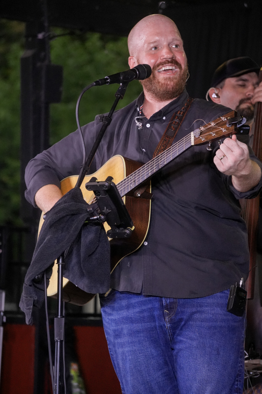 Jesse Smathers with Lonesome River Band at the 2026 North Carolina State Bluegrass Festival in Cherokee - photo © Jeff Lahr