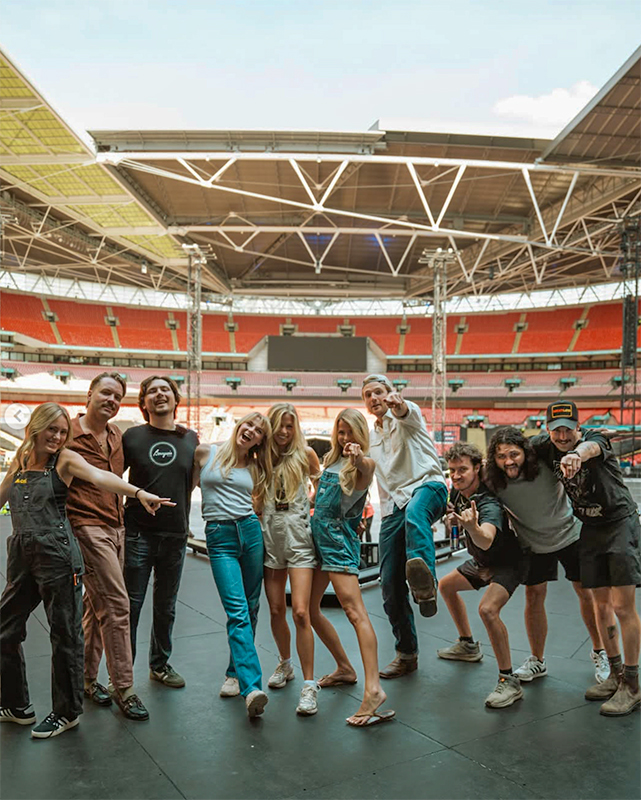 Liam Purcell with The Castellows at Wembley Stadium in London