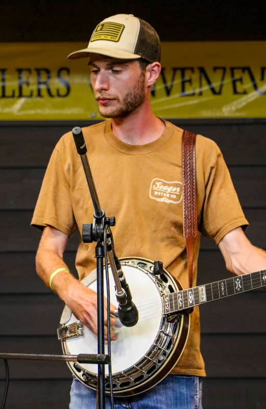 Chris Tucker with Spare Parts Bluegrass at the 2026 Old Fiddlers’ Convention – photo © G. Nicholas Hancock