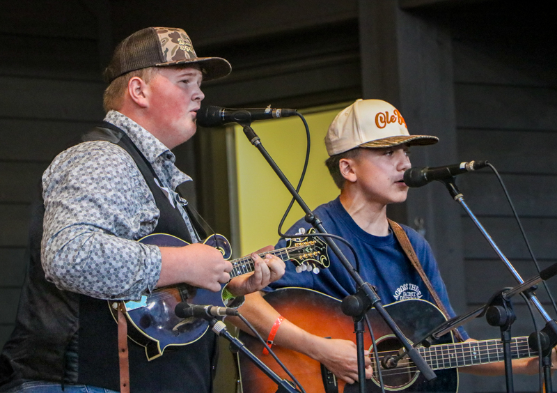 Croft Wilson and Tucker Conner with The Big Ridge Ramblers at the 2026 Old Fiddlers’ Convention – photo © G. Nicholas Hancock
