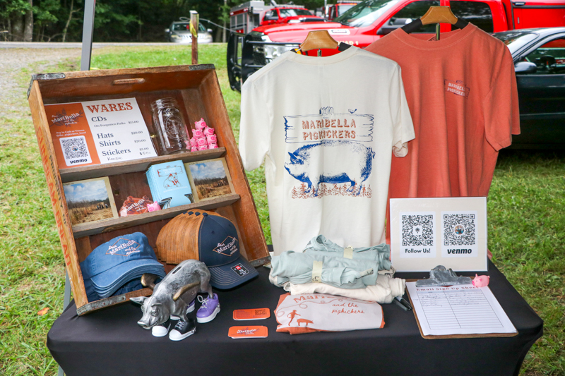 Dear MariBella & The Pigkickers merch at the 2026 Nunn Brother Bluegrass Festival - photo © G. Nicholas Hancock
