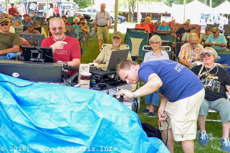 John Holder and Jackson Bethune running sound at the 2026 North Carolina State Bluegrass Festival - photo © Bill Warren