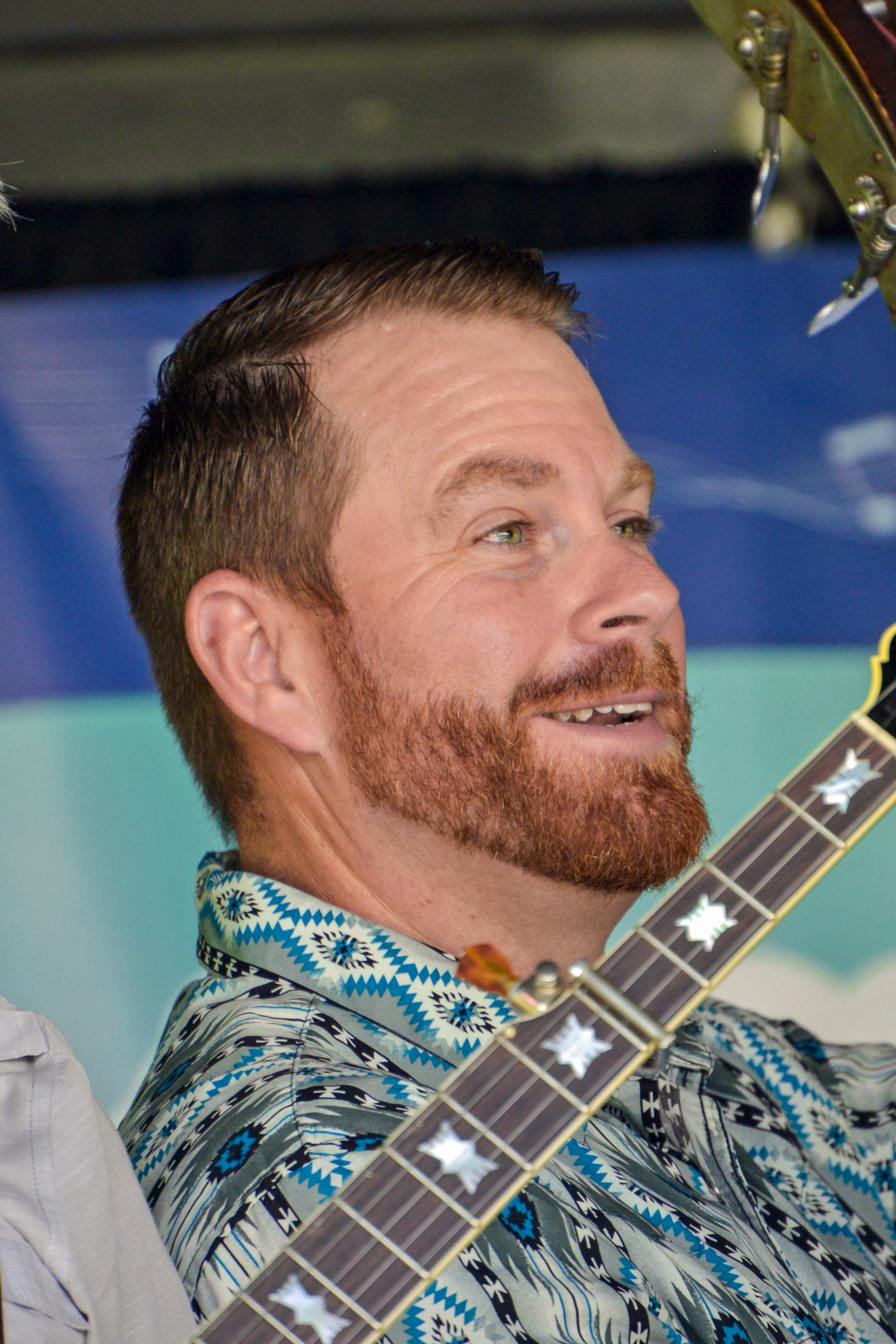 Tres Nugent with Catahoula Drive at the 2026 North Carolina State Bluegrass Festival - photo © Bill Warren