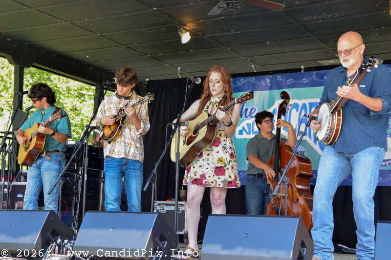 Creekwater Collective at the 2026 North Carolina State Bluegrass Festival - photo © Bill Warren