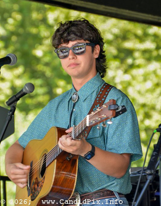 JonPaul Sepulveda with Creekwater Collective at the 2026 North Carolina State Bluegrass Festival - photo © Bill Warren
