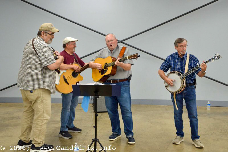 New Mountain Heritage performs for bean supper night at the 2026 Brown County Bluegrass Festival - photo © Bill Warren