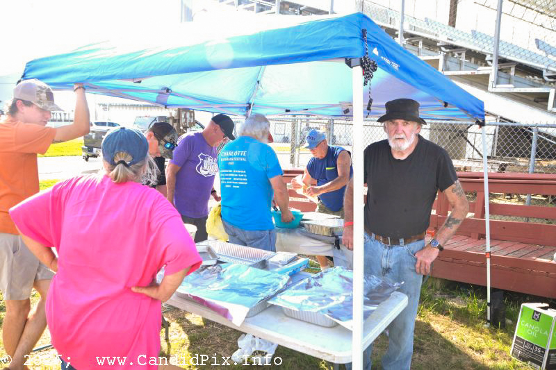 Frying up hushpuppies and fish for Edgar's Fish Fry at the Brown County Bluegrass Festival - photo © Bill Warren