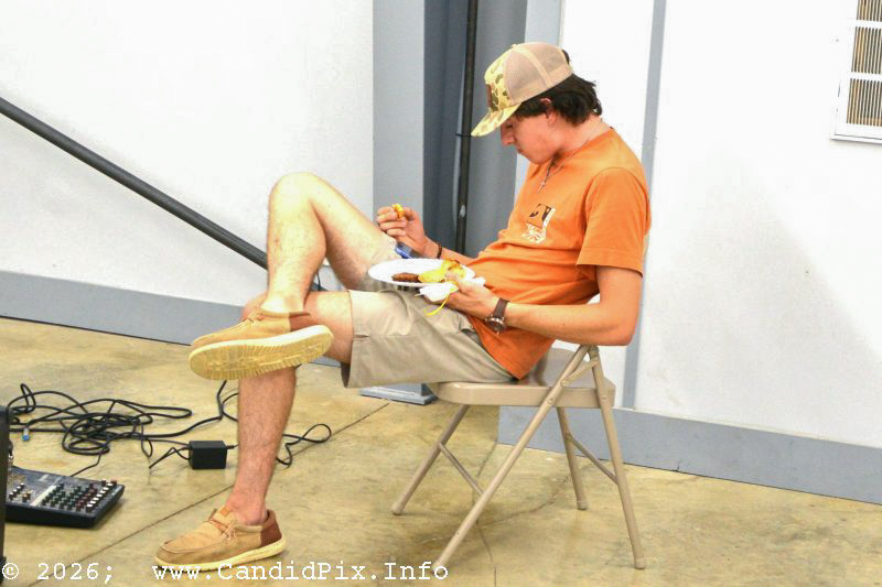Even the sound man gets a plate at Edgar's Fish Fry at the Brown County Bluegrass Festival - photo © Bill Warren