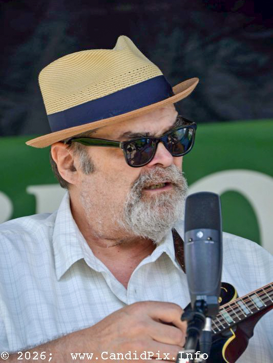 Greg Beasley with New Mountain Heritage at the 2026 Brown County Bluegrass Festival - photo © Bill Warren