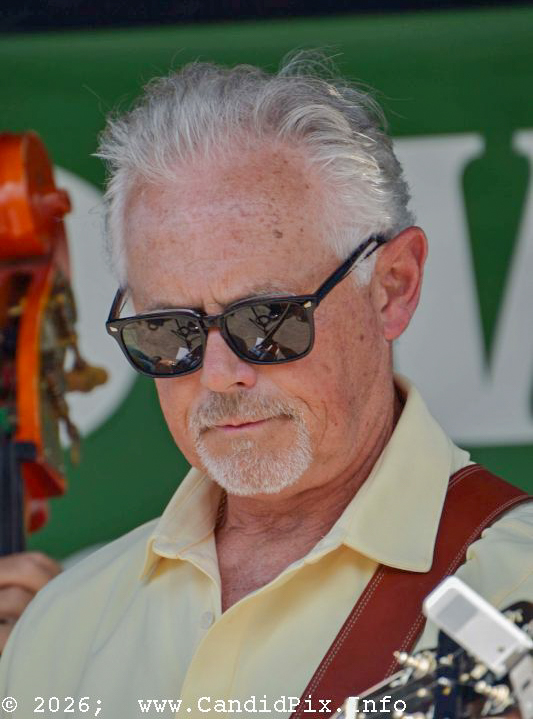 Chris Adkins with Won Peace at the 2026 Brown County Bluegrass Festival - photo © Bill Warren