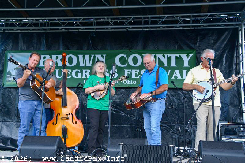 Lorraine Jordan joins Won Peace at the 2026 Brown County Bluegrass Festival - photo © Bill Warren