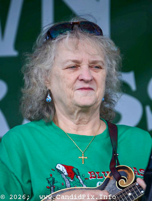Lorraine Jordan joins Won Peace at the 2026 Brown County Bluegrass Festival - photo © Bill Warren