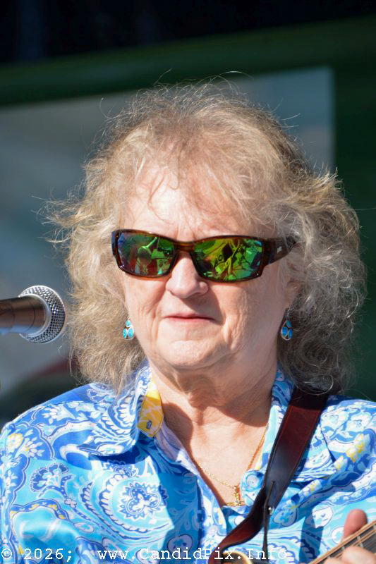 Lorraine Jordan with Carolina Road at the 2026 Brown County Bluegrass Festival - photo © Bill Warren