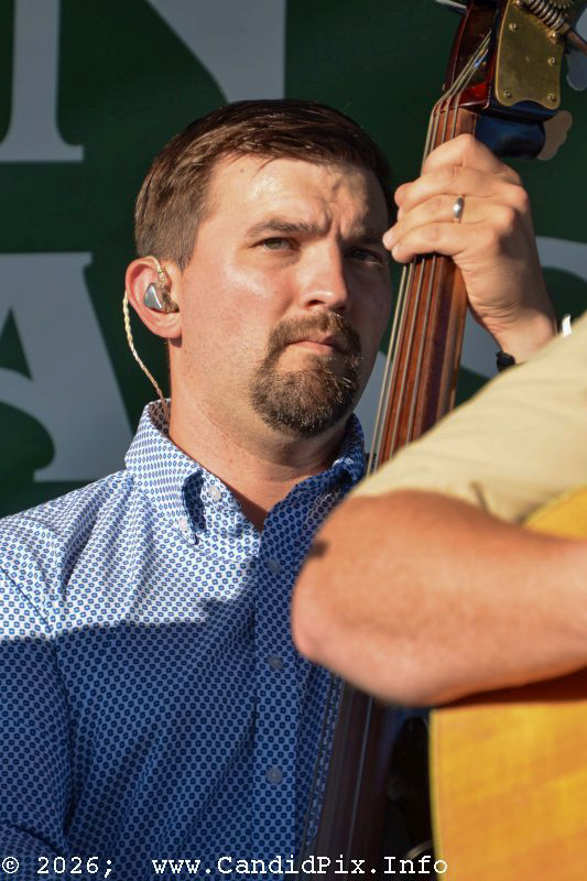 Kim Keller with Lonesome River Band at the 2026 Brown County Bluegrass Festival - photo © Bill Warren