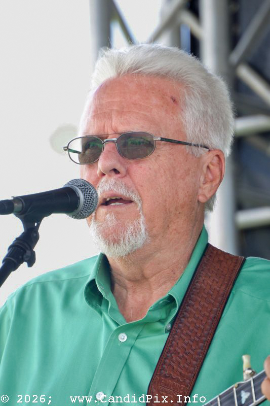 Ben Greene with Lorraine Jordan & Carolina Road at the 2026 Brown County Bluegrass Festival - photo © Bill Warren