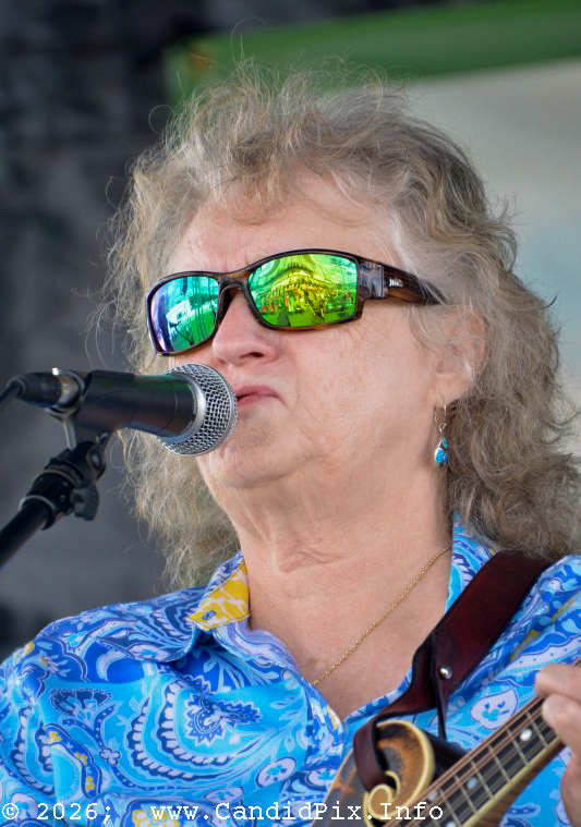 Lorraine Jordan with Carolina Road at the 2026 Brown County Bluegrass Festival - photo © Bill Warren