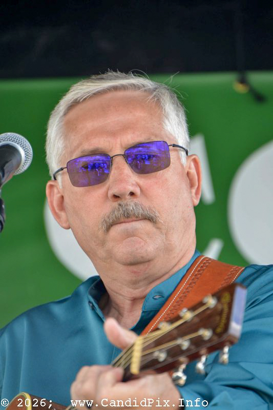 Allen Dyer with Lorraine Jordan & Carolina Road at the 2026 Brown County Bluegrass Festival - photo © Bill Warren