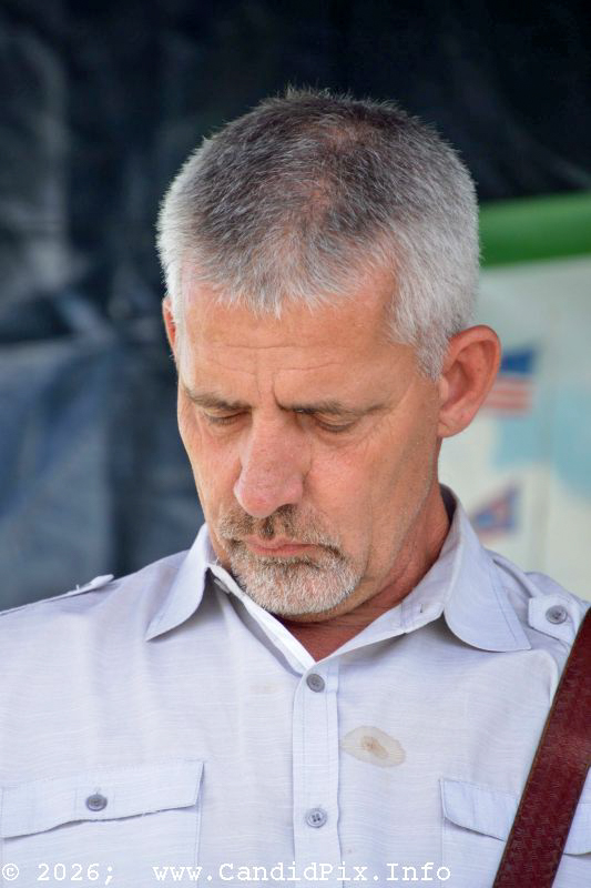 Greg Stewart with Catahoula Drive at the 2026 Brown County Bluegrass Festival - photo © Bill Warren