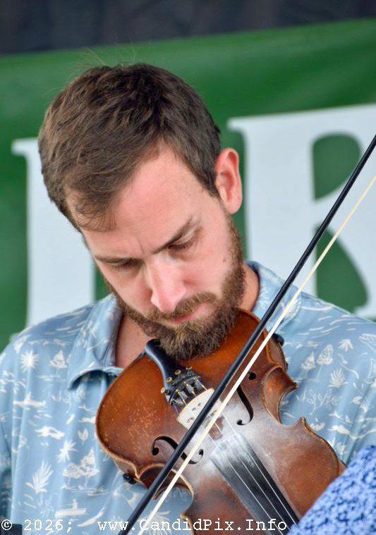 Isaac Smith with Harbourtown at the 2026 Brown County Bluegrass Festival - photo © Bill Warren