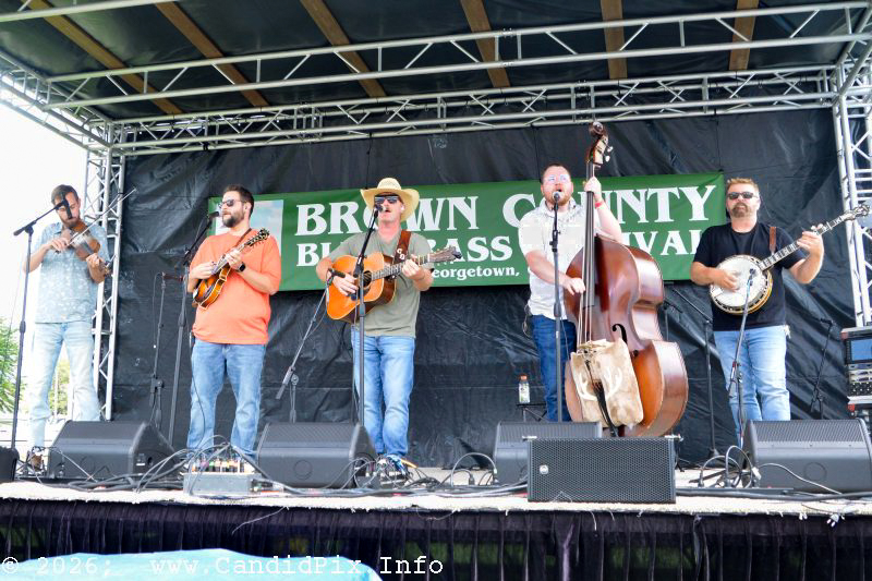 Caleb Daugherty Band at the 2026 Brown County Bluegrass Festival - photo © Bill Warren