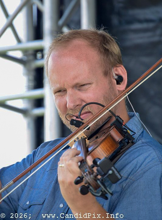 Stephen Burwell with Authentic Unlimited at the 2026 Brown County Bluegrass Festival - photo © Bill Warren