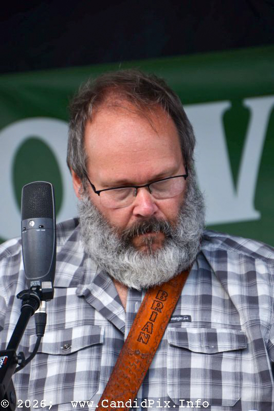 Brian Holbrooks joins Harbourtown at the 2026 Brown County Bluegrass Festival - photo © Bill Warren