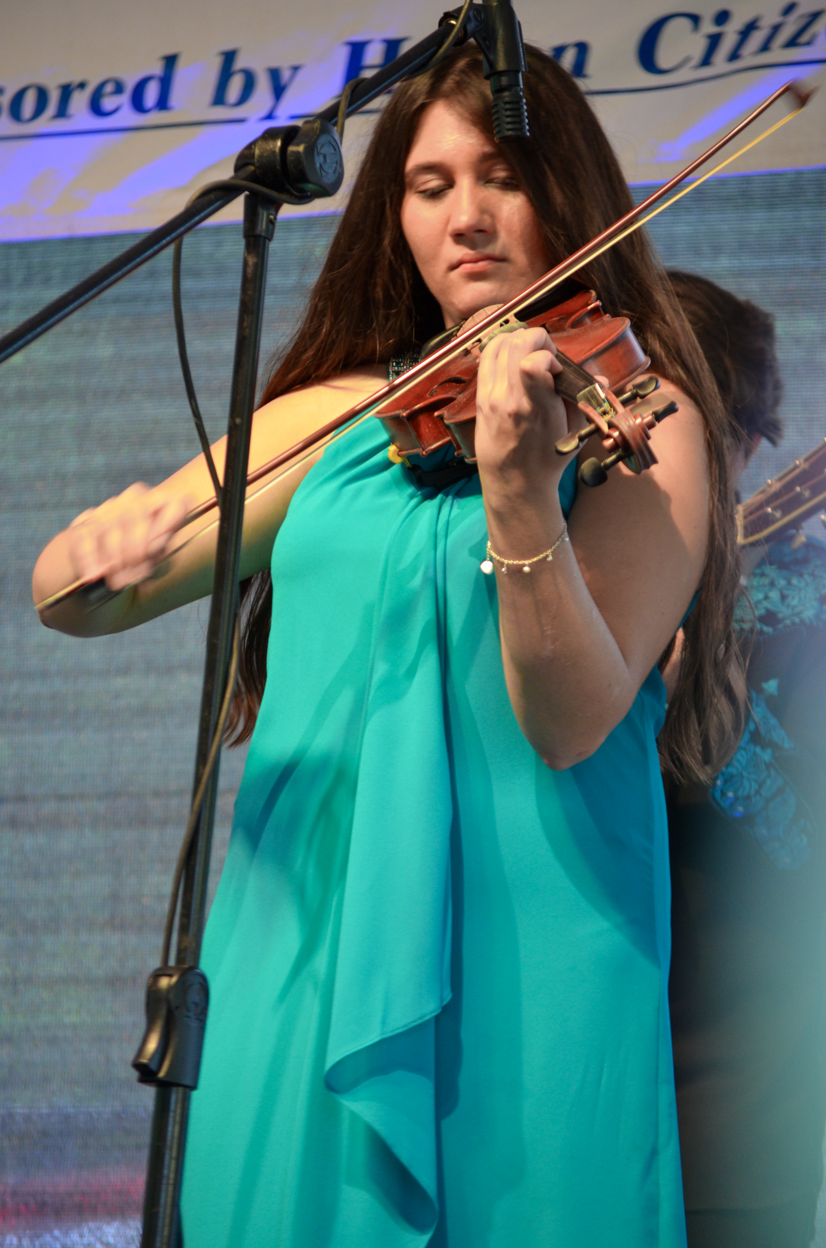 Kacey Lane O'Neal with Kentucky Just Us at the 2026 Osborne Brothers Hometown Festival - photo © Roger Black