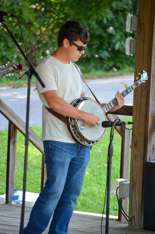 Blake Skinner with Lonesome Bluegrass Express at the 2026 Lake Cumberland Bluegrass Festival - photo © Roger Black