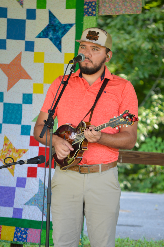 Max Hernandez with Lonesome Bluegrass Express at the 2026 Lake Cumberland Bluegrass Festival - photo © Roger Black