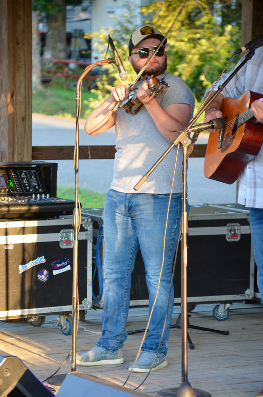 Steven Ivey with Hammertowne at the 2026 Lake Cumberland Bluegrass Festival - photo © Roger Black