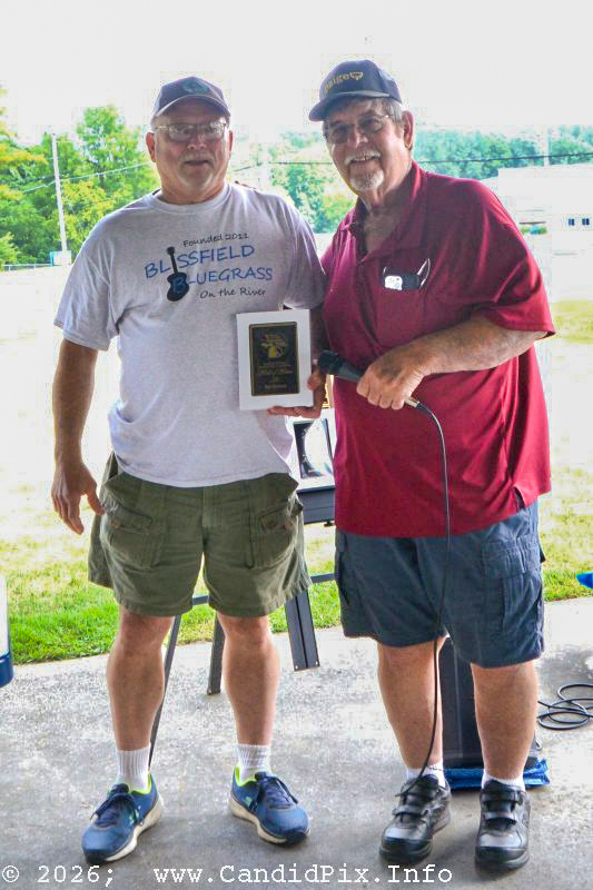Ron Benton and Bill Warren at the 2026 Kentuckians of Michigan picnic - photo © Bill Warren