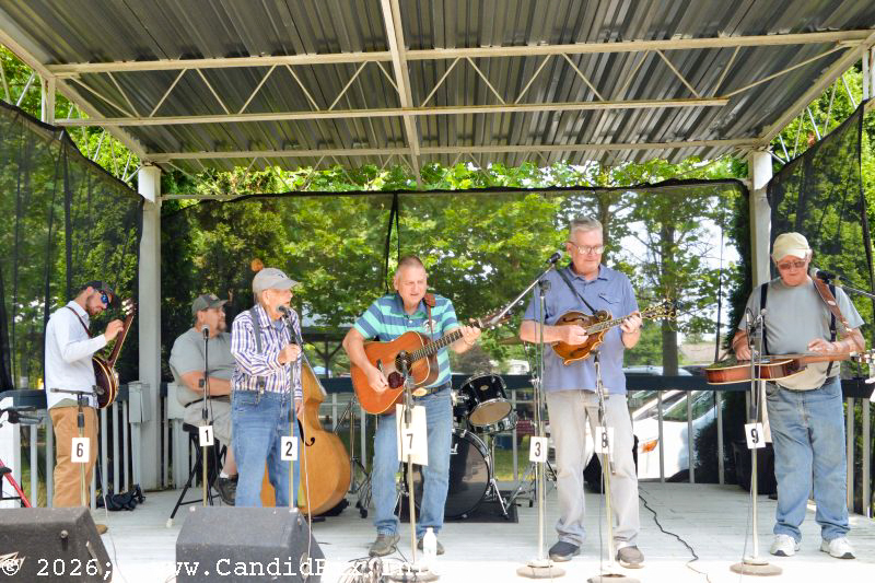 Bobby Hutch with Band of Brothers at the 2026 Kentuckians of Michigan picnic - photo © Bill Warren