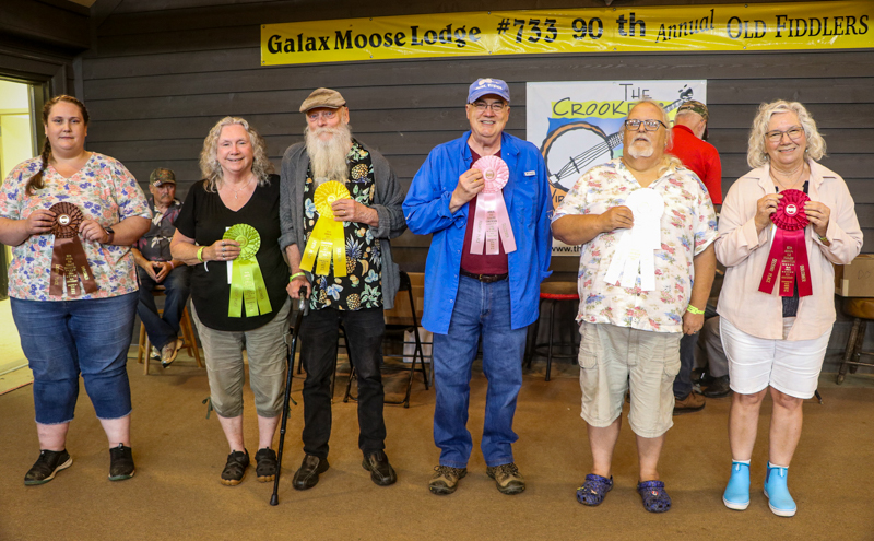Dulcimer competition winners at the 2026 Old Fiddlers’ Convention – photo © G Nicholas Hancock