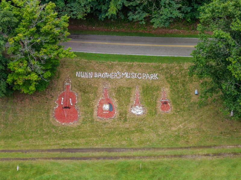 Hillside artwork at the 2026 Nunn Brothers Bluegrass Music Festival - photo © G. Nicholas Hancock