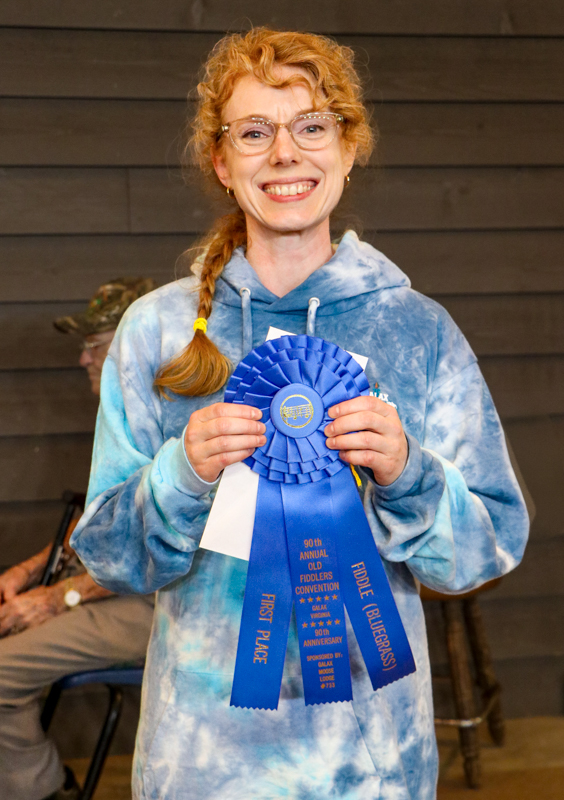 Julie Kwolyk, 1st Place Bluegrass Fiddle at the 2026 Old Fiddlers’ Convention – photo © G Nicholas Hancock