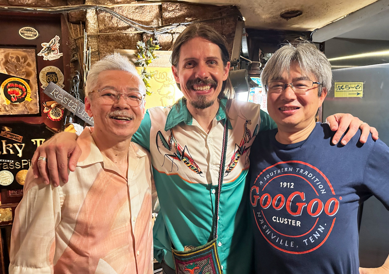 Kaz Inaba, Christopher Henry, and Tomohiro Kondo at Rocky Top in Tokyo (6/19/26) - photo courtesy of Kaz Inaba