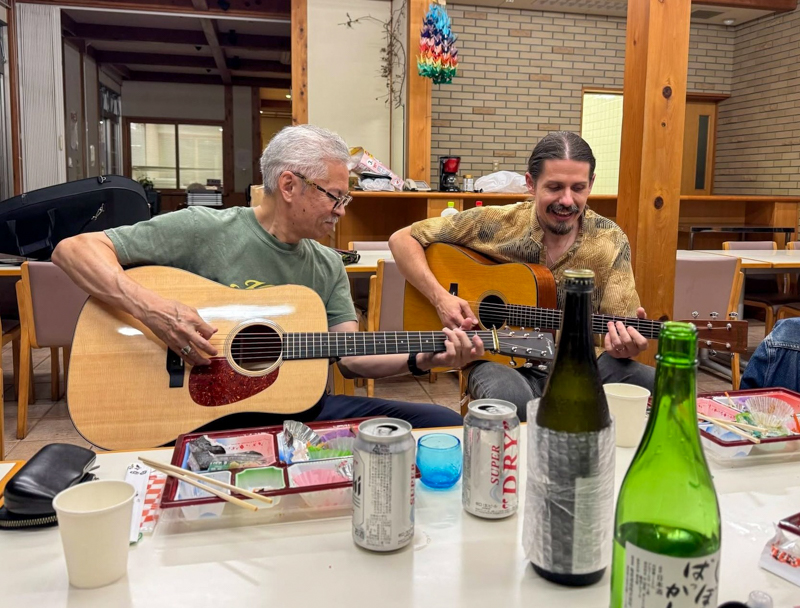Midnight jam at the Asakura Public Hall in Imabari (6/26/26) - photo courtesy of Kaz Inaba