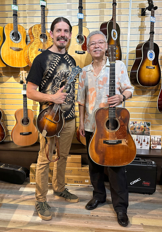 Christopher Henry and Kaz Inaba at the Guitar Trailer in Kurashiki (6/27/26) - photo courtesy of Kaz Inaba