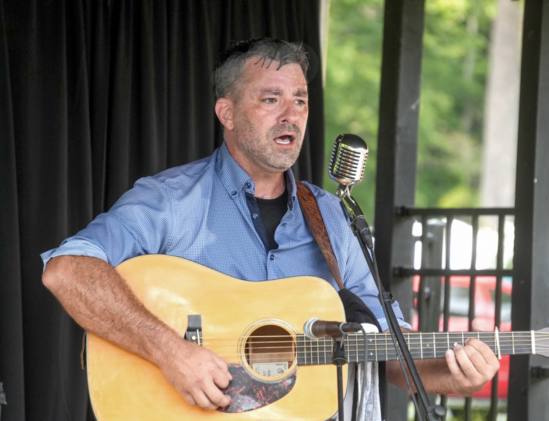 Jamey Alwell with Catahoula Drive at the 2026 North Carolina State Bluegrass Festival in Cherokee - photo © Jeff Lahr