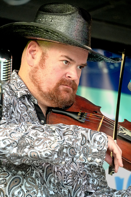 Matt Hooper with Lorraine Jordan & Country Grass at the 2026 North Carolina State Bluegrass Festival in Cherokee - photo © Jeff Lahr
