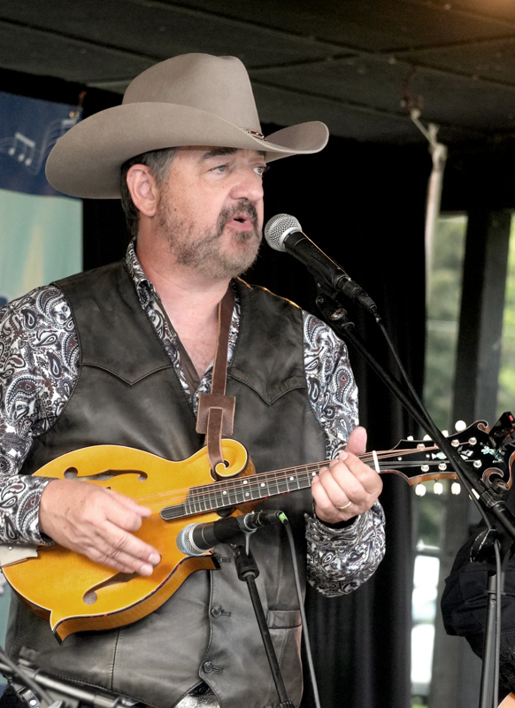 Kent Dixon with Lorraine Jordan & Country Grass at the 2026 North Carolina State Bluegrass Festival in Cherokee - photo © Jeff Lahr