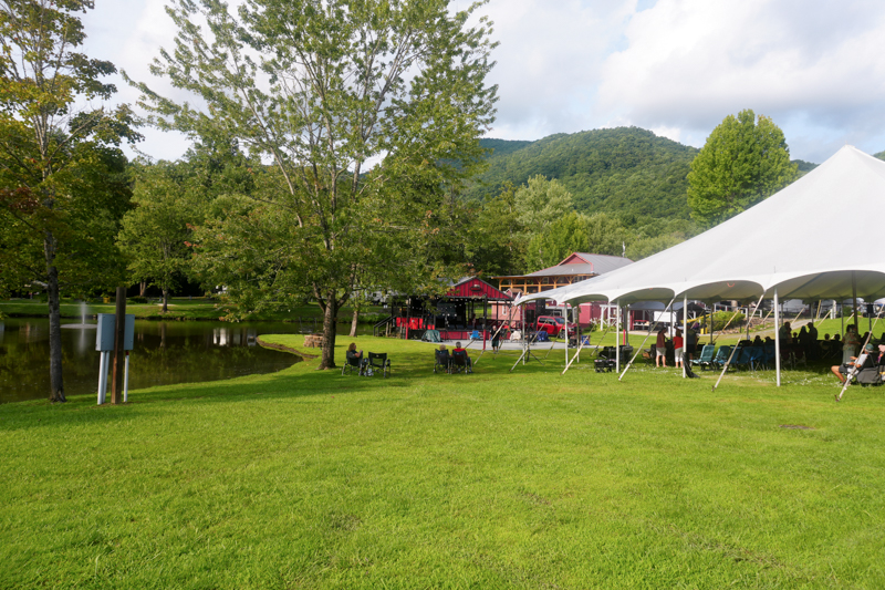 Setting up on Wednesday at the 2026 North Carolina State Bluegrass Festival - photo © Jeff Lahr