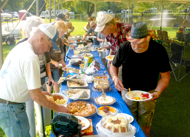 Pot luck on Wednesday at the 2026 North Carolina State Bluegrass Festival - photo © Jeff Lahr