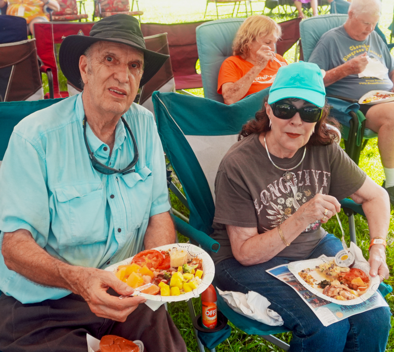 Dinner and a show on Wednesday at the 2026 North Carolina State Bluegrass Festival - photo © Jeff Lahr