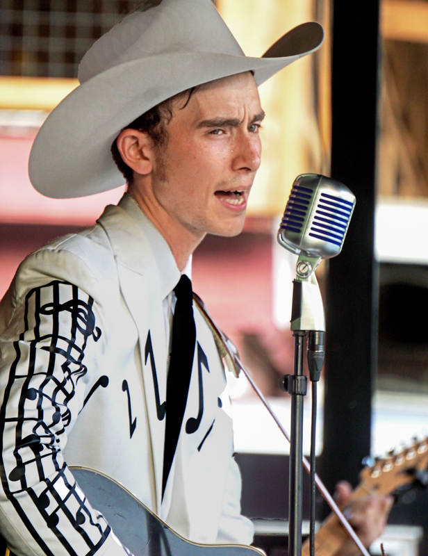 Garrett Newton and the Lovesick Drifters on Wednesday at the 2026 North Carolina State Bluegrass Festival - photo © Jeff Lahr