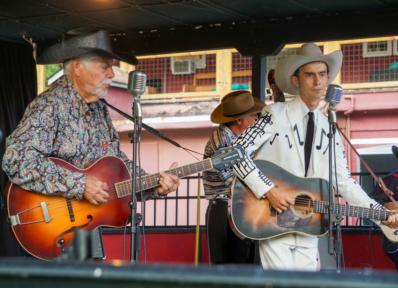 Garrett Newton & the Lovesick Drifters on Wednesday at the 2026 North Carolina State Bluegrass Festival - photo © Jeff Lahr