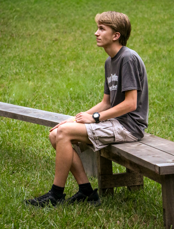 Neal Marshall (no relantion) watching Ben & Eric Marshall at the 2026 Nunn Brothers Bluegrass Music Festival - photo © G. Nicholas Hancock