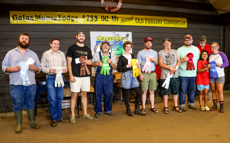 Old-time Banjo competition winners at the 2026 Old Fiddlers’ Convention – photo © G Nicholas Hancock